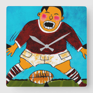 Quadrado Relógio de Rugby das crianças