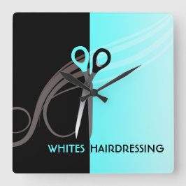 Quadrado relógio de salão de cabelo