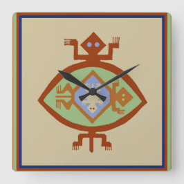 Quadrado Relógio de Tartaruga Mimbres Nativo Americano do S