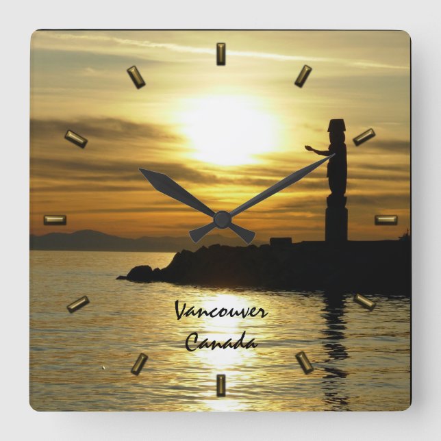 Quadrado Relógio de Vancouver Oferece Relógio de Vancouver  (Frente)