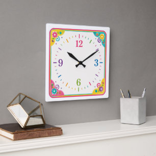 Quadrado Relógio Decorativo Moderno para Casa e Escritório