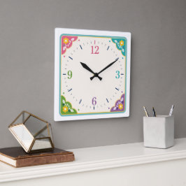 Quadrado Relógio Decorativo Moderno para Casa e Escritório