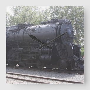 Quadrado Relógio do comboio com motor a vapor