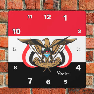 Quadrado Relógio do Iêmen, casa patriótica, bandeira do Iêm