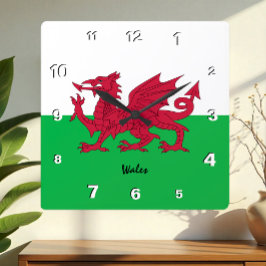 Quadrado Relógio do País de Gales, lar patriótico, Welsh Fl