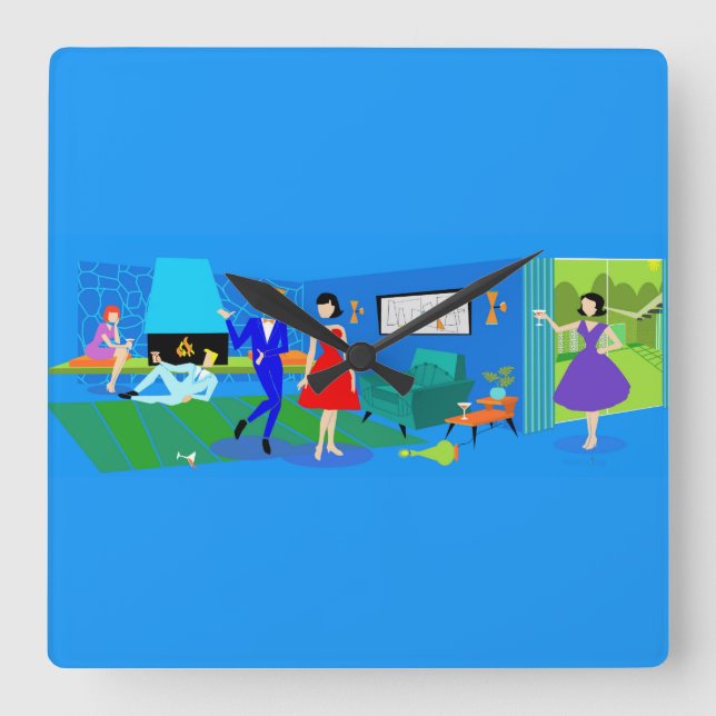 Quadrado Relógio do Partido Cocktail Primaveras de Palma At (Frente)