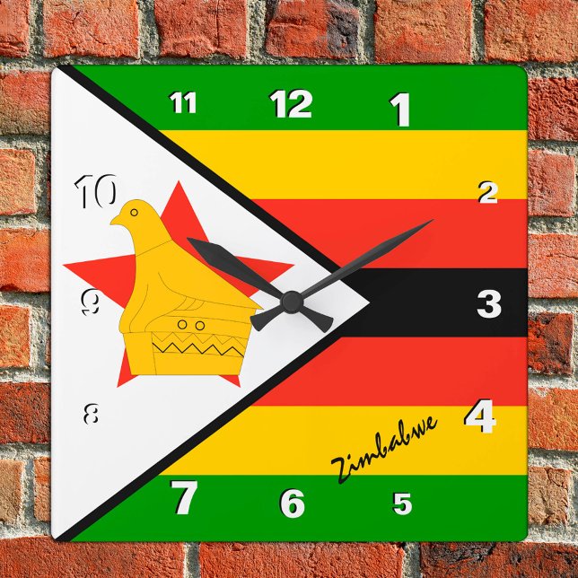 Quadrado Relógio do Zimbábue, lar patriótico, Bandeira do Z (Criador carregado)