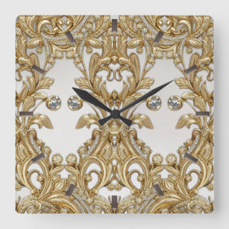 Quadrado Relógio Dourado decorativo