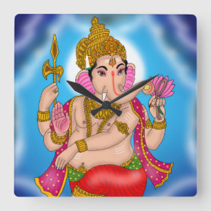 Quadrado Relógio Ganesha Dançante