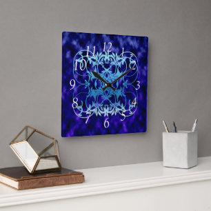 Quadrado Relógio Grande da Porta Azul