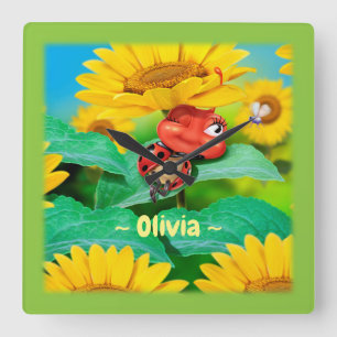 Quadrado relógio infantil