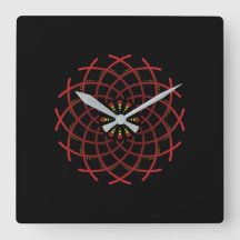 Relógio Jimette Desenho Vermelho amarelo sobre