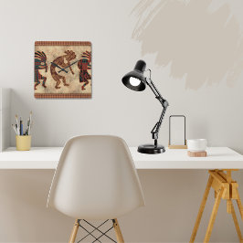 Quadrado Relógio Kokopelli