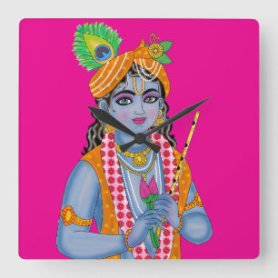 Quadrado Relógio Krishna