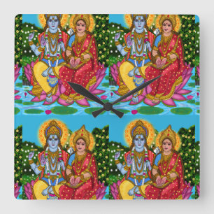 Quadrado Relógio Lakshmi Narayan
