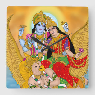 Quadrado Relógio Lakshmi Narayan - Decoração Divina de Pare