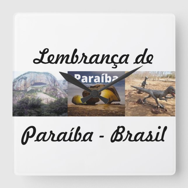 Quadrado Relógio lembrança da Paraíba (Frente)