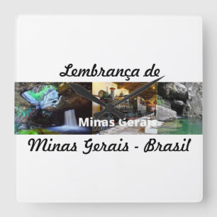 Quadrado Relógio lembrança de Minas Gerais