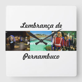 Quadrado Relógio lembrança de Pernambuco