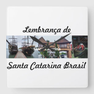 Quadrado Relógio lembrança de Santa Catarina Brasil