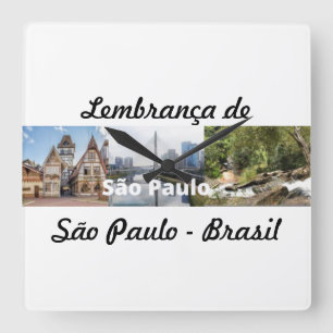 Quadrado Relógio lembrança de São Paulo Brasil