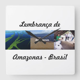 Quadrado relógio lembrança do Amazonas