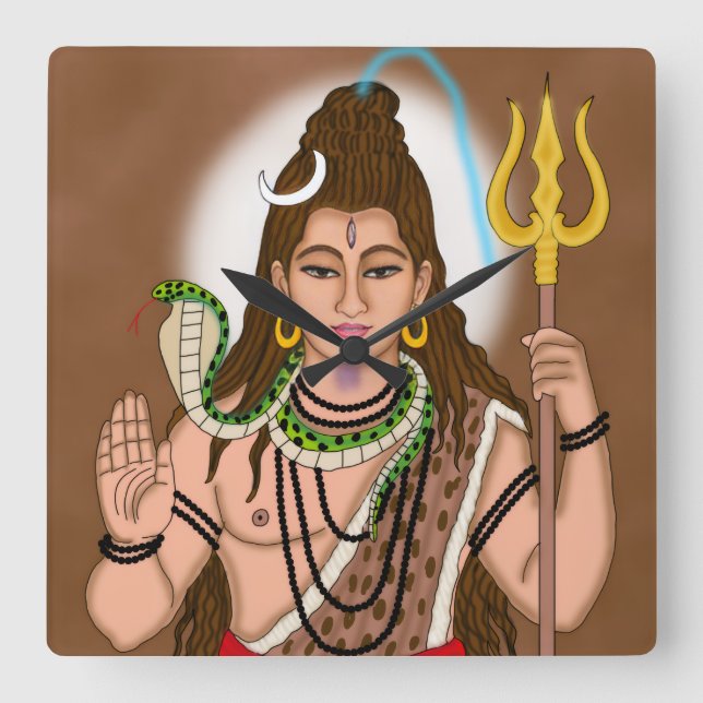 Quadrado Relógio Lord Shiva (Frente)