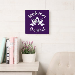 Quadrado Relógio Lotus Yoga (Branco)