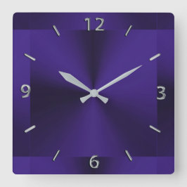 Quadrado Relógio Metálico Real Purple Moderno