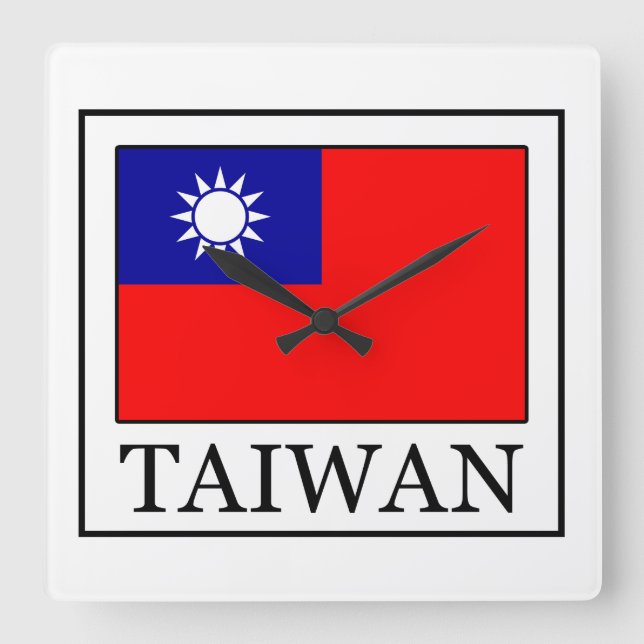 Quadrado relógio na parede de Taiwan (Frente)
