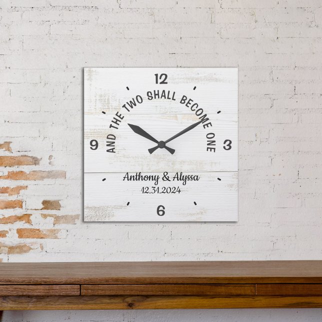 Quadrado Relógio Personalizado e os dois serão um só (Criador carregado)