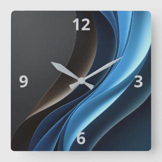 Quadrado Relógio Personalizável de Elegância abstrato