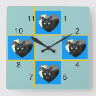 Quadrado Relógio - Pet patchwork