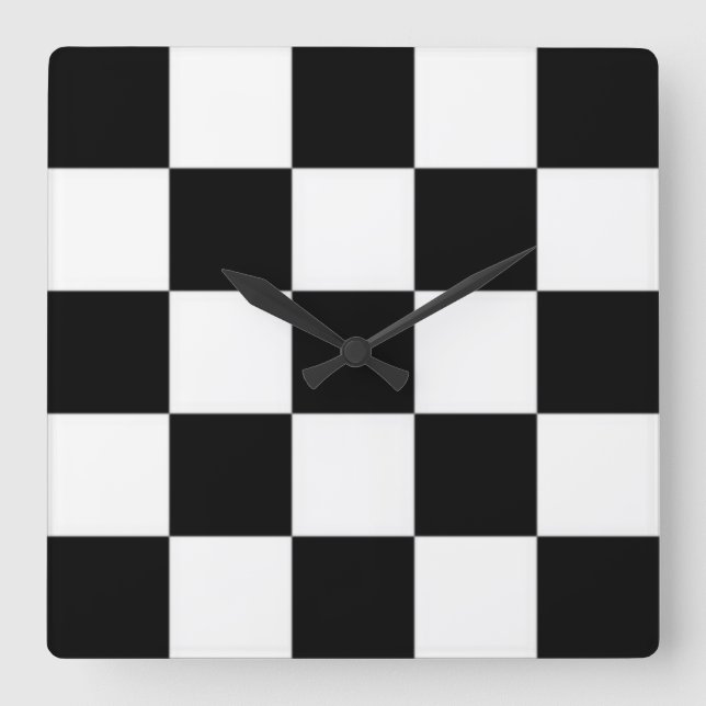 Quadrado Relógio preto e branco (Frente)