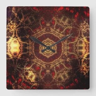Quadrado Relógio Raio Oriental