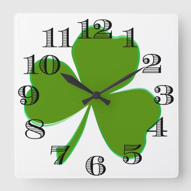 Quadrado Relógio Shamrock (Frente)