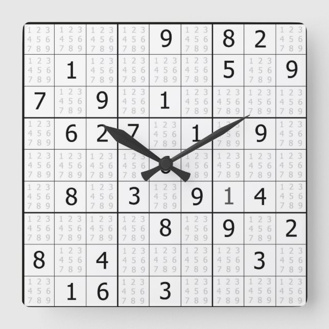 Quadrado Relógio Sudoku (Frente)
