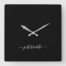 Respire o relógio grande do yoga elegante preto