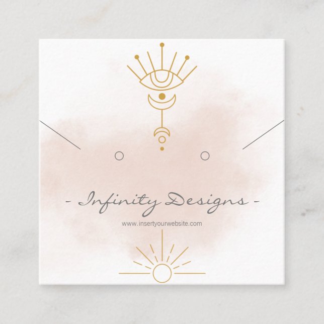 Quadrado Retentor de cartão de visita e Colar (Frente)