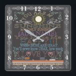 Quadrado Retro Chalkboard Você É Meu Relógio De Sol<br><div class="desc">Comemore seu aniversário,  casamento,  noivado,  etc.,  com este relógio retro quadrado personalizado. Faz um belo presente. Trabalho de arte por Amelia Carrie</div>