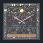Quadrado Retro Chalkboard Você É Meu Relógio De Sol<br><div class="desc">Comemore seu aniversário,  casamento,  noivado,  etc.,  com este relógio retro quadrado personalizado. Faz um belo presente. Trabalho de arte por Amelia Carrie</div>
