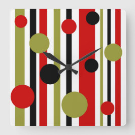 Quadrado Retro-strips funky e relógio ponto