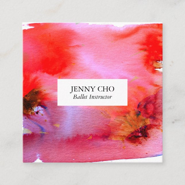 Quadrado Rochas e salpicos de água cartão de visita quadrad (Frente)