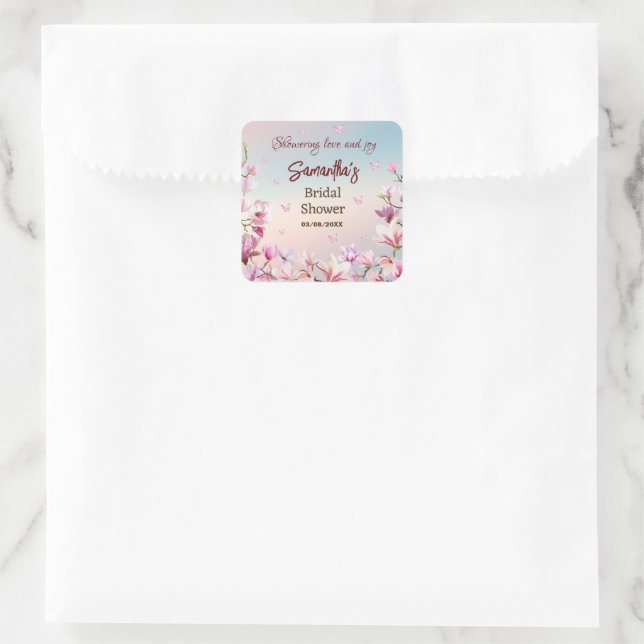Quadrado Romance em Festa - Adesivo para Chá de Noiva (Bolsa)