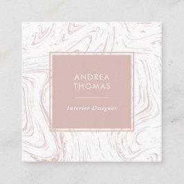 Quadrado Rosa de Marble, Pink Standard cartão de visita
