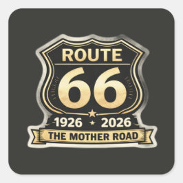 Quadrado Rota 66 Centenário Mãe Estrada Escudo Adesivo