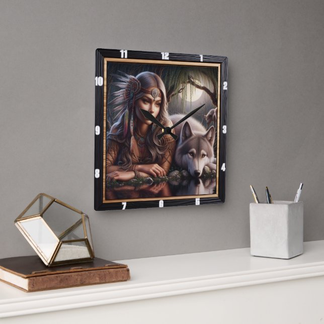 Quadrado Santuário Indígena Nativo: O Relógio do Lobo (Escritório)