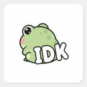 Quadrado Sapo IDK Adesivo Fofo Sapo Ignorando Meme Minimal 