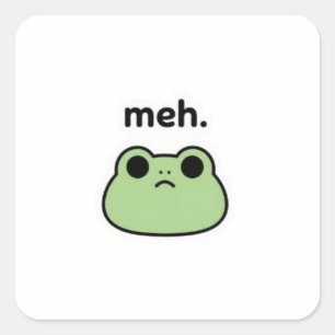 Quadrado Sapo Meh Adesivo Fofo Sapo Entediado Meme Minimali