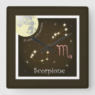 Quadrado Scorpione 24 al ottobre 22 relógio novembre